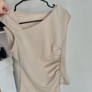 Beige Sleeveless Top